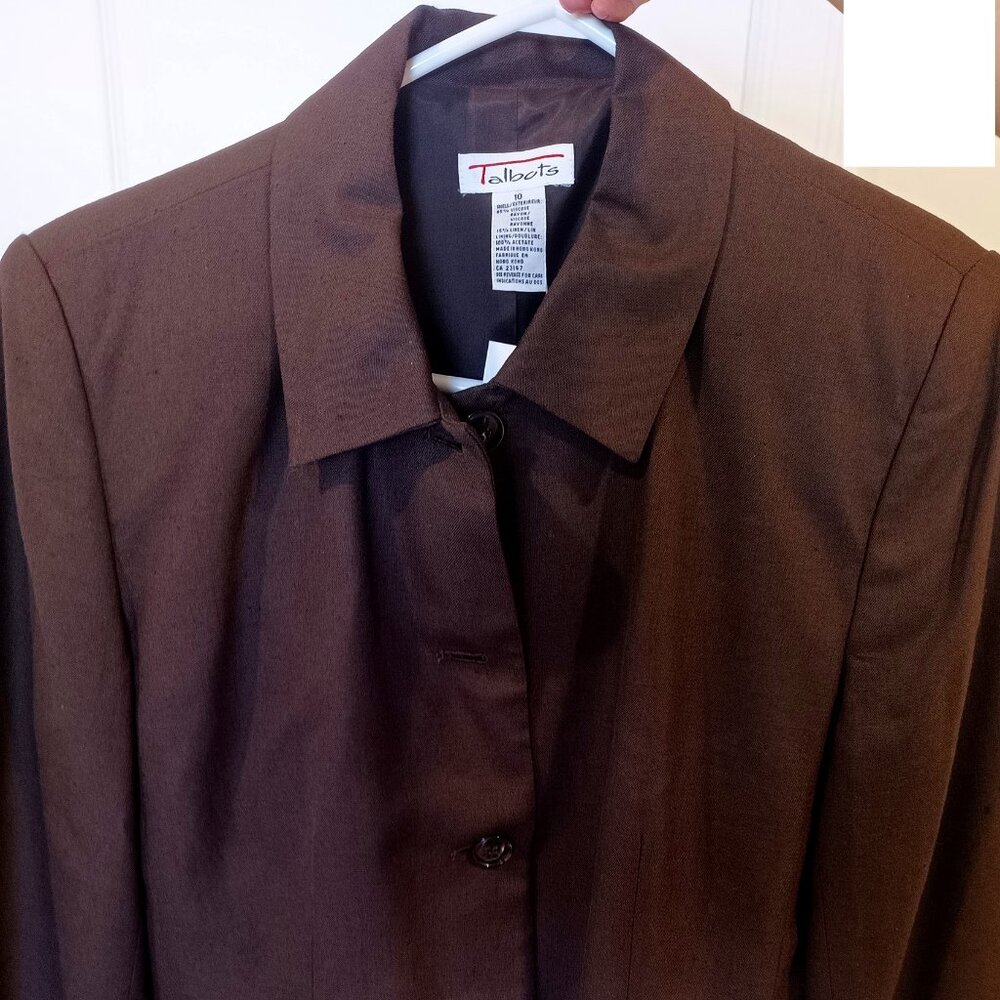 Talbots Brownish / very dark purple suit jacket set of top and bottom size 10